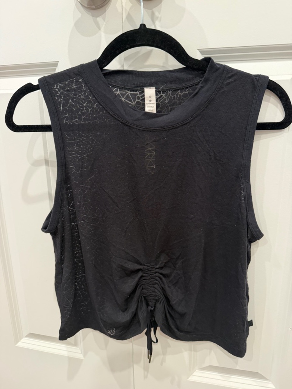 Lululemon Black Drawstring Muscle Tank Top